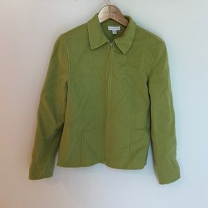 VINTAGE Coat , blanket material lime green
